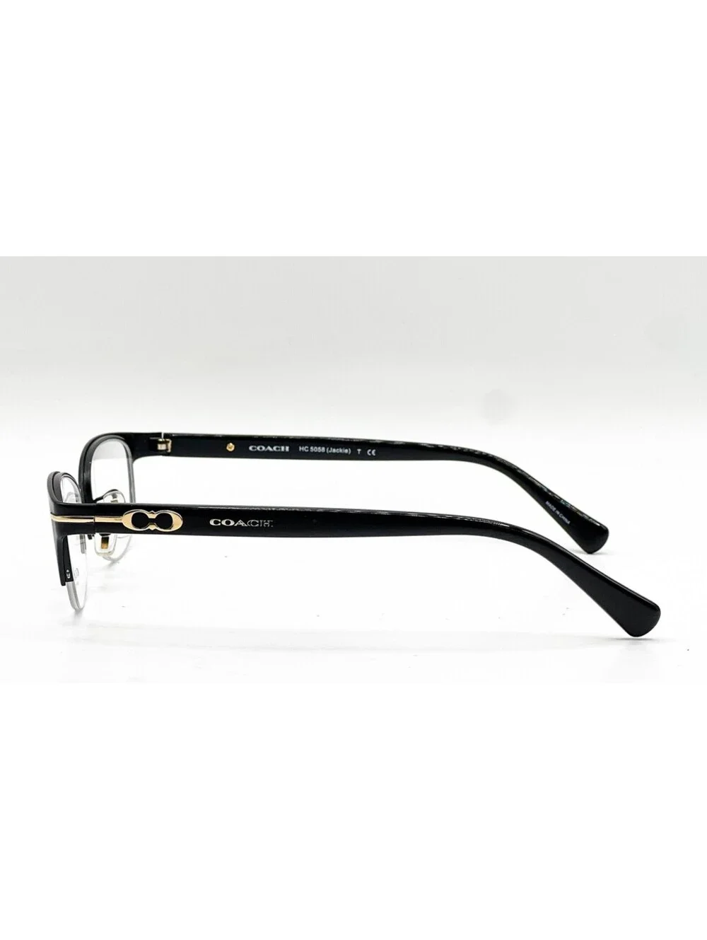 Coach HC 5058 9192 Satin Black Browline Authentic Eyeglass Frames 49-17-135